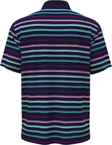 PGA Tour Mens All-Over Stripe Print Short Sleeve Polo Shirt