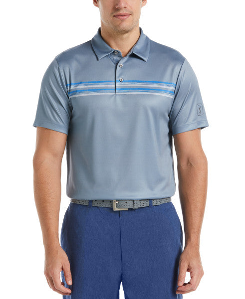PGA Tour Mens Pro Series Chest Stripe Short Sleeve Polo