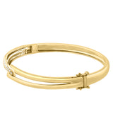 Effy 14K White & Yellow Gold Diamond Bangle Bracelet