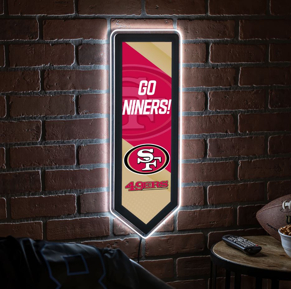 Evergreen San Francisco 49ers Pennant 9" x 23" LED Lighted Sign