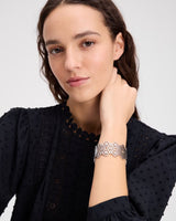 Kate Spade Spade Flower Lace Statement Bangle - Silver