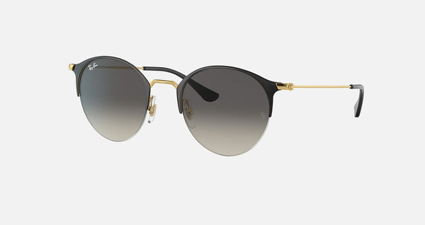 Ray-Ban Round Metal Non-Polarized Sunglasses - Black/Gold/Gray