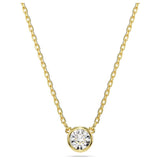 Swarovski Imber Pendant Necklace - Round cut, White, Gold-tone plated