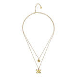 UNOde50 18k Gold Double Butterfly Pendant Necklace