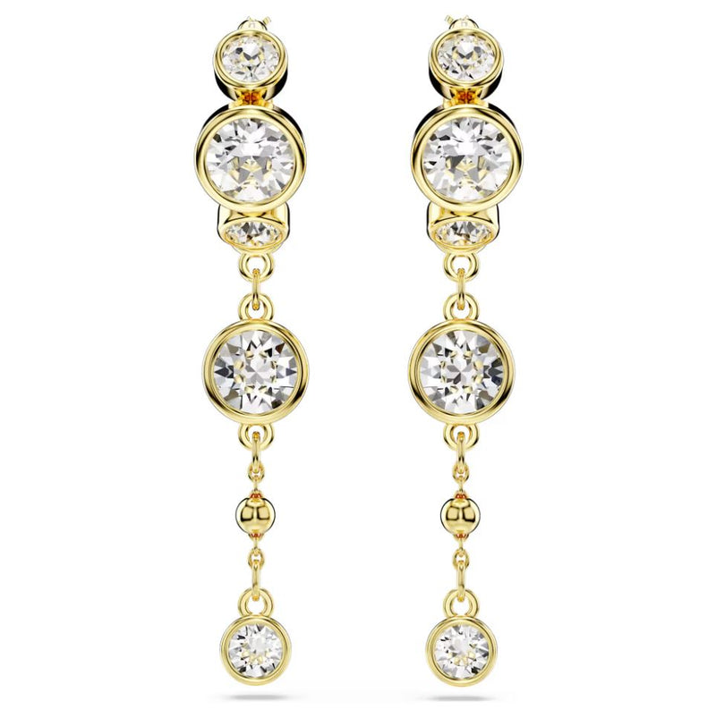 Swarovski Imber Drop Earrings - Round cut, White, Mixed metal finish