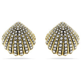 Swarovski Idyllia Stud Earrings - Shell, White, Gold-Tone Plated