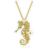 Swarovski Idyllia Pendant Necklace - Crystal pearls, Seahorse, White, Gold-tone plated