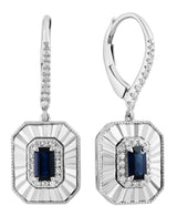 Effy 14K White Gold Sapphire & Diamond Drop Earrings