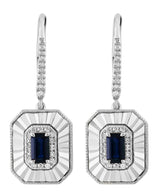 Effy 14K White Gold Sapphire & Diamond Drop Earrings