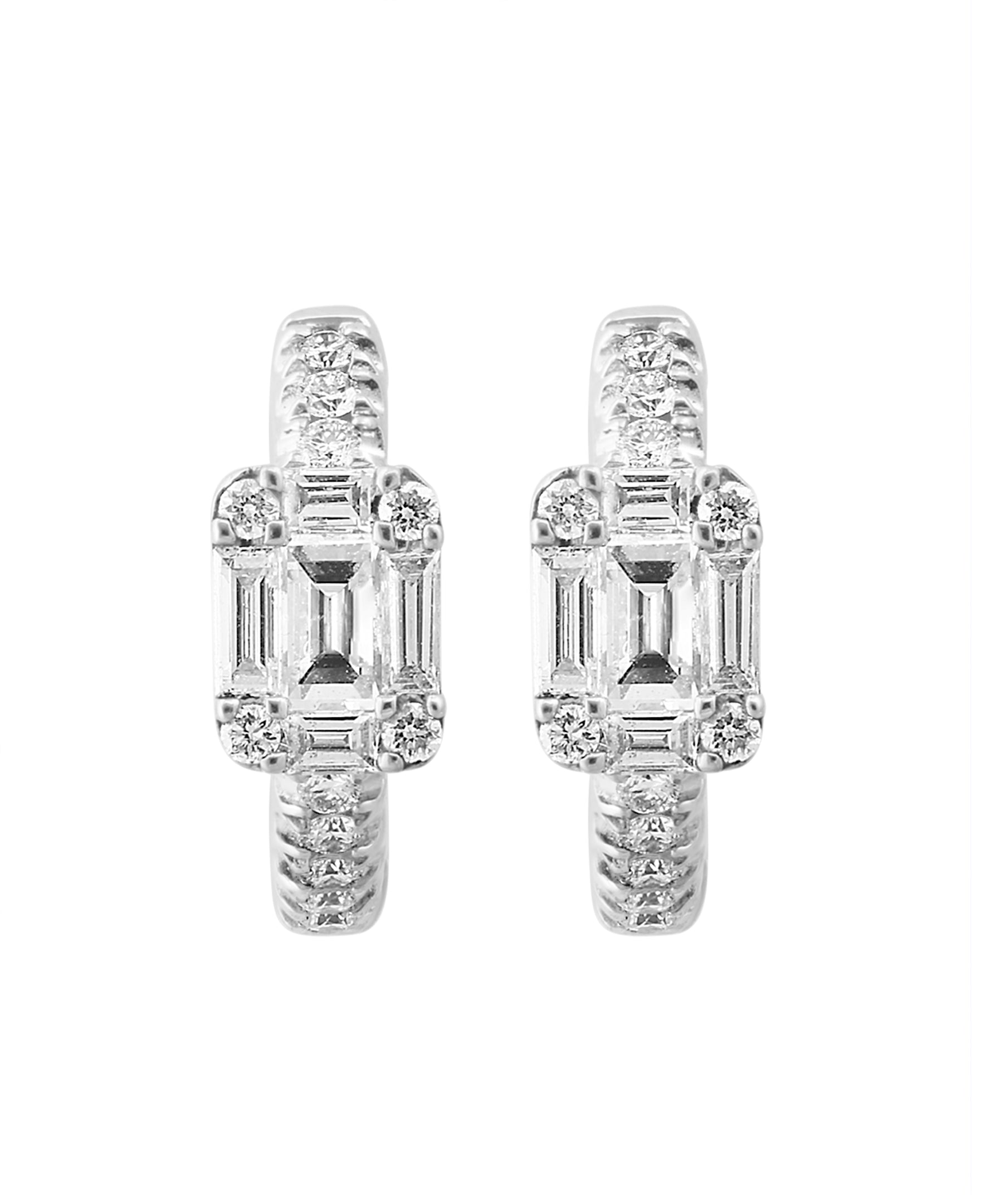 Effy 14K White Gold 0.40 T.c.w. Diamond Huggie Earrings