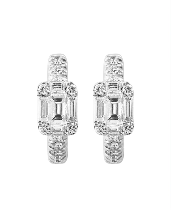 Effy 14K White Gold 0.40 T.c.w. Diamond Huggie Earrings