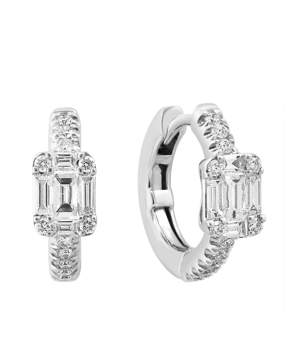 Effy 14K White Gold 0.40 T.c.w. Diamond Huggie Earrings