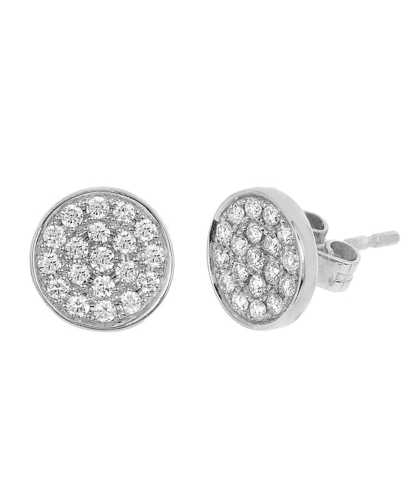 Effy 14K White Gold Diamond Round Earrings