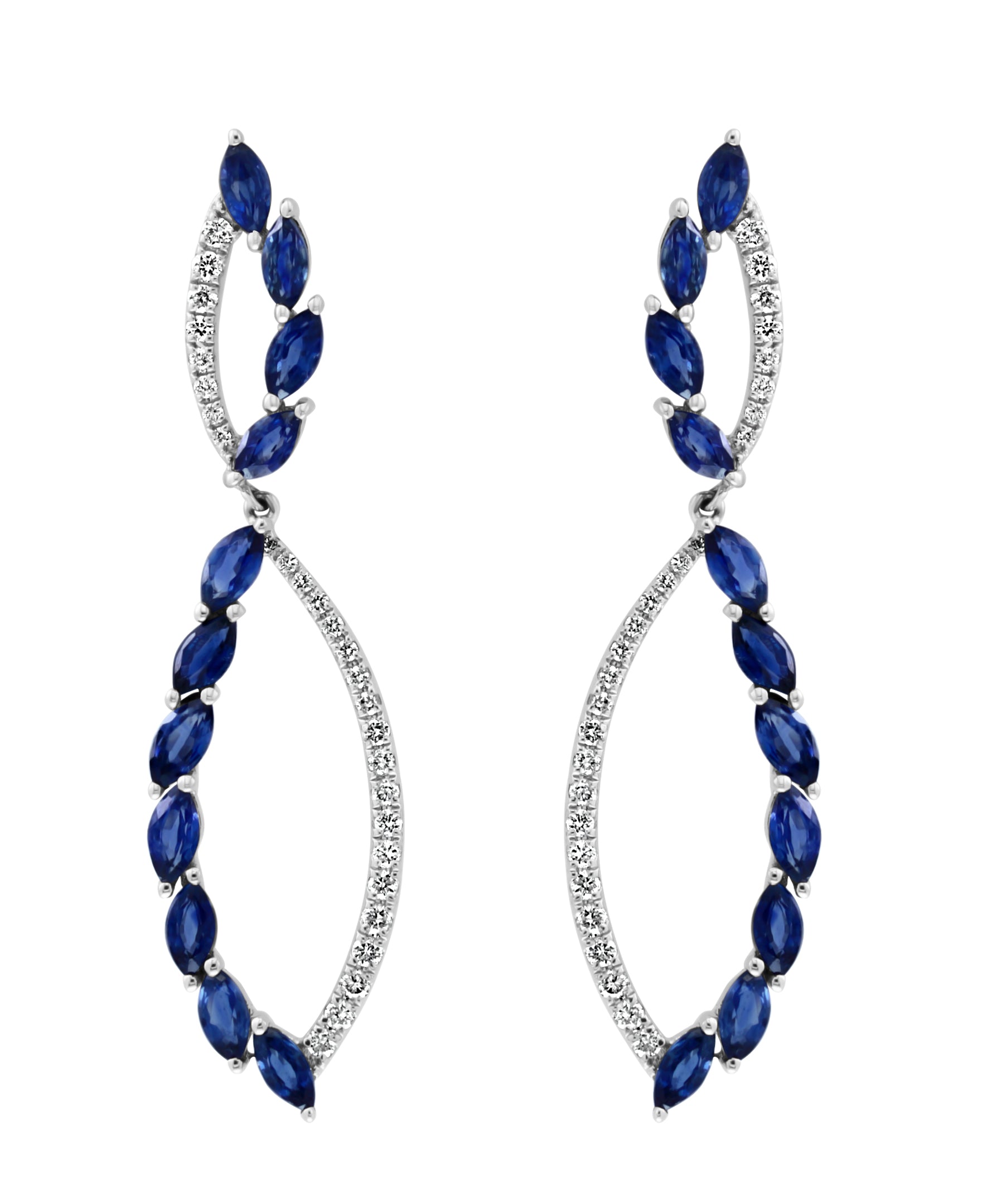 Effy 14K White Gold Sapphire & Diamond Infinity Drop Earrings