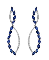 Effy 14K White Gold Sapphire & Diamond Infinity Drop Earrings