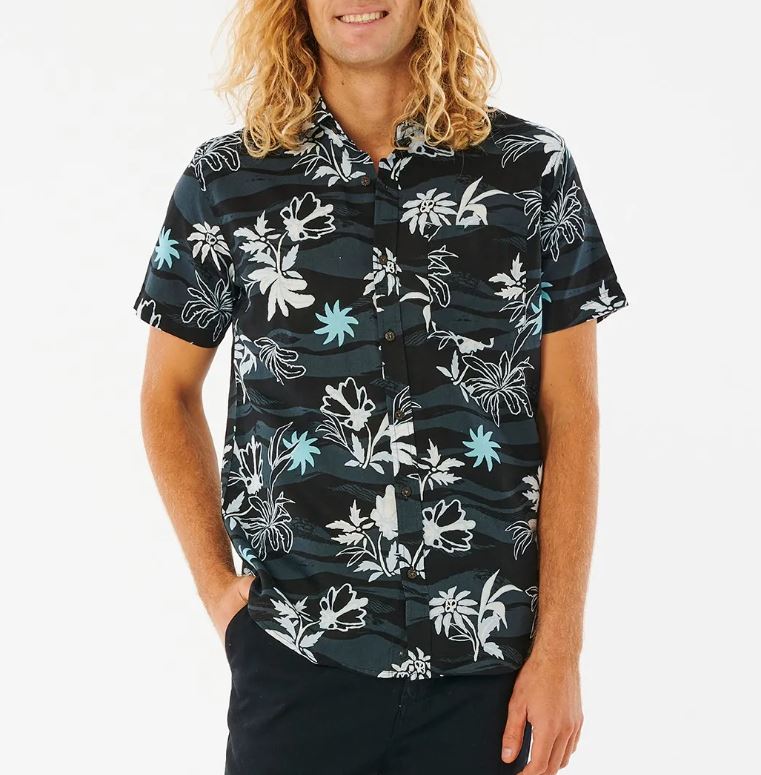 Rip Curl Mens SWC Botanica Short Sleeve Button Down Shirt
