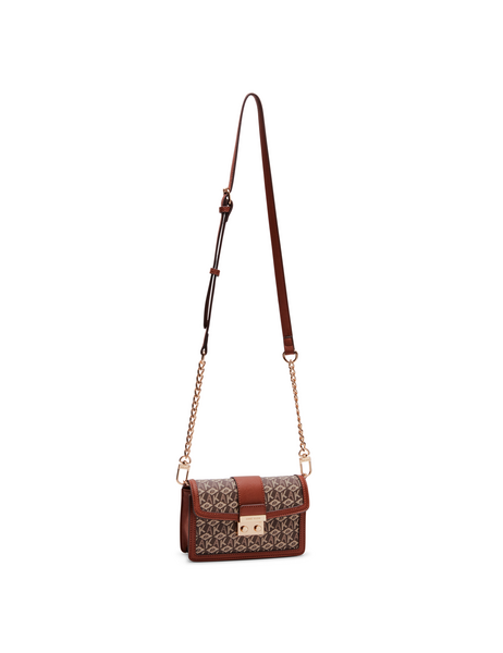 Anne Klein AK Cube Logo Mini Flap Crossbody Handbag