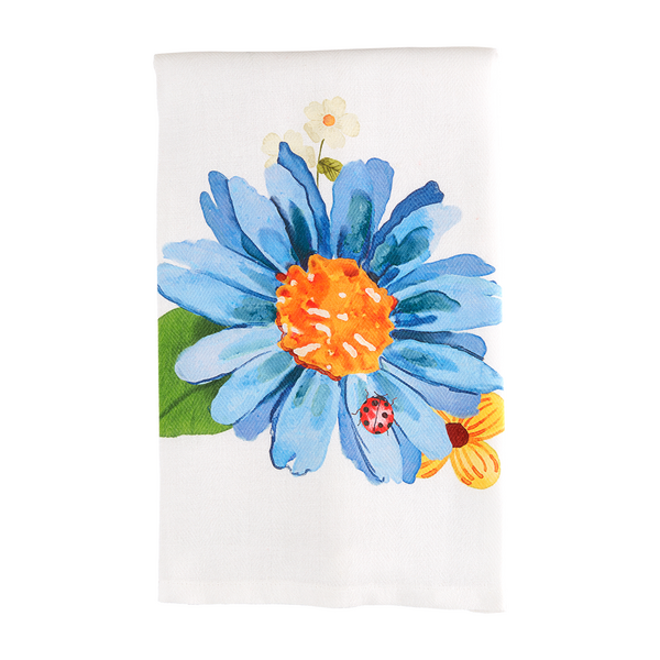 Mud Pie Blue Spring Flower Towel