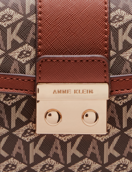 Anne Klein AK Cube Logo Mini Flap Crossbody Handbag