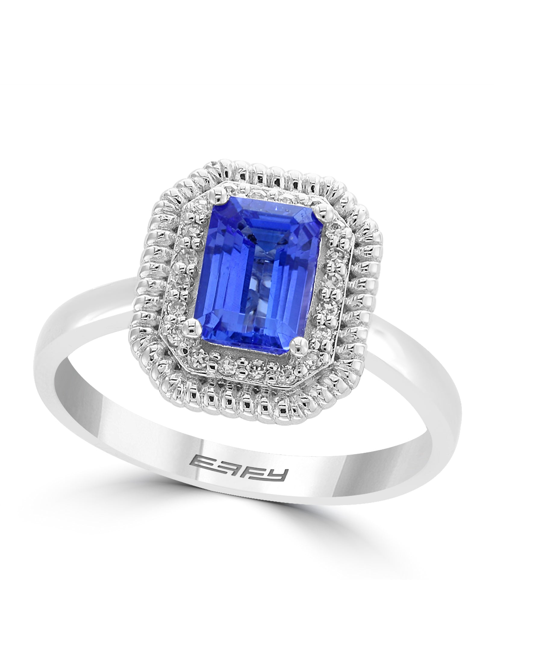 Effy 14K White Gold Tanzanite & Diamond Halo Ring - Size 7