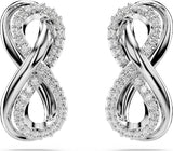 Swarovski Hyperbola Stud Earrings - Infinity, White, Rhodium plated