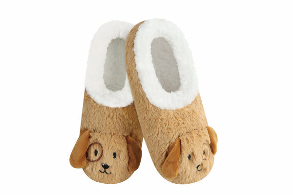 Snoozies Womens Furry Animals Puppy Slippers - Size Large