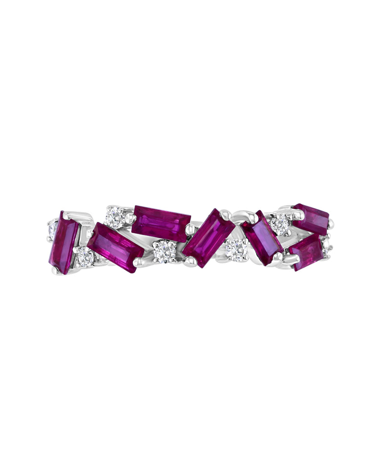 Effy 14K White Gold Ruby & Diamond Ring