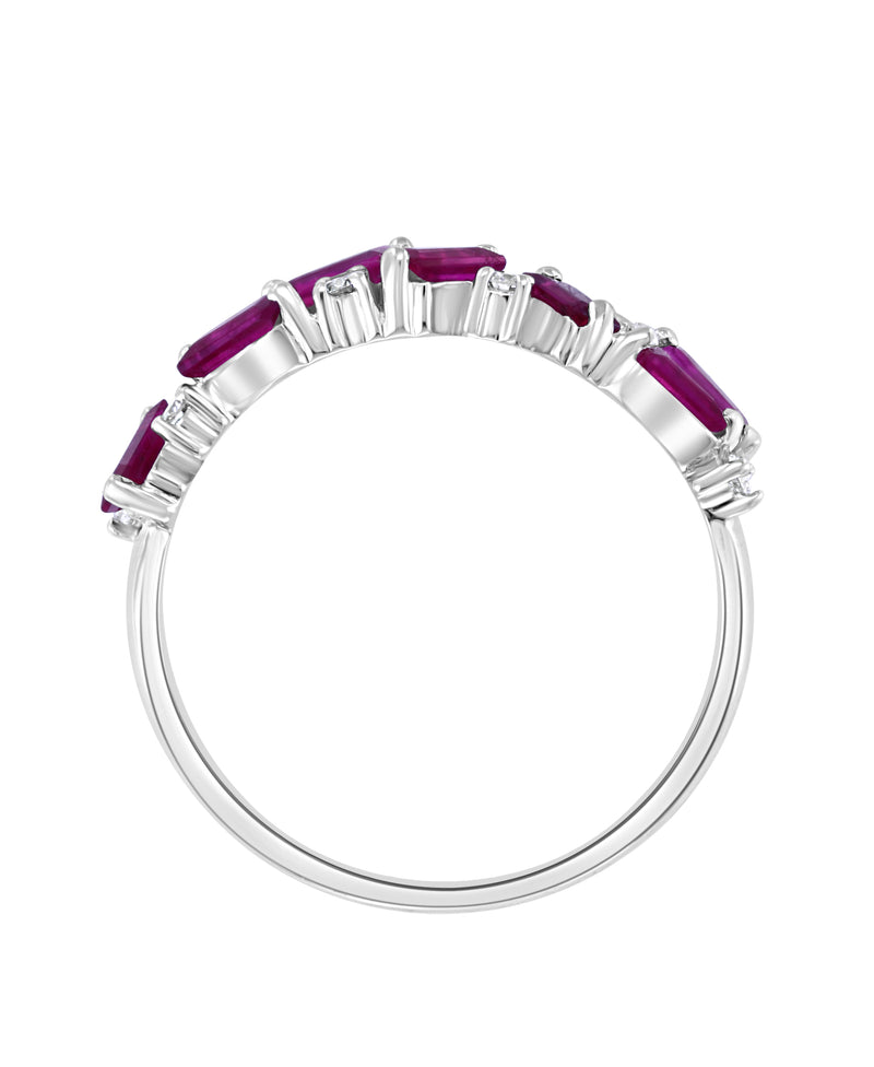 Effy 14K White Gold Ruby & Diamond Ring