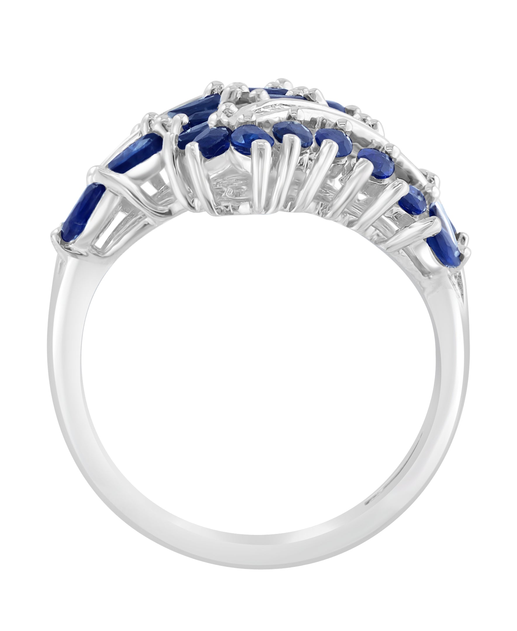 Effy 14K White Gold Sapphire & Diamond Leaf Wrap Ring - Size 7
