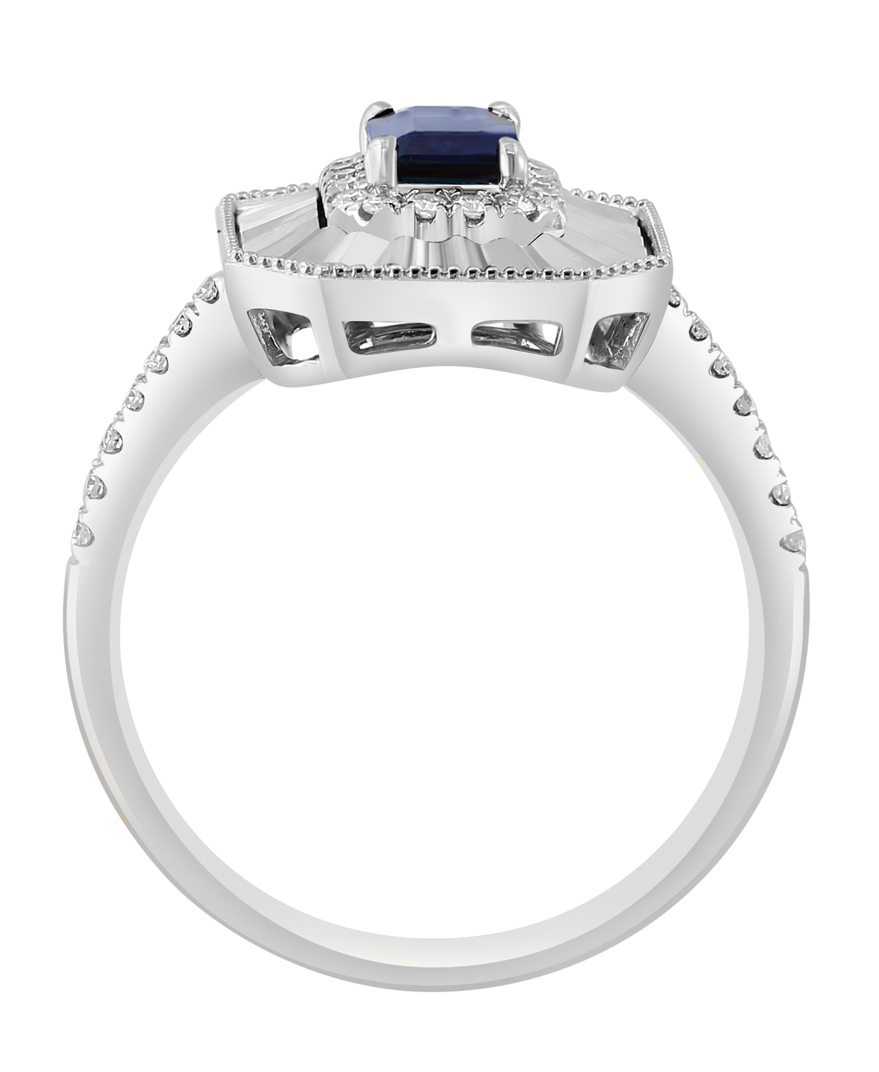 Effy 14K White Gold Natural Sapphire & Diamond Statement Ring