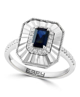 Effy 14K White Gold Natural Sapphire & Diamond Statement Ring
