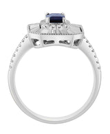 Effy 14K White Gold Natural Sapphire & Diamond Statement Ring