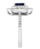 Effy 14K White Gold Natural Sapphire & Diamond Statement Ring