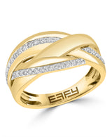 Effy 14K Yellow Gold Diamond Braid Ring - Size 7