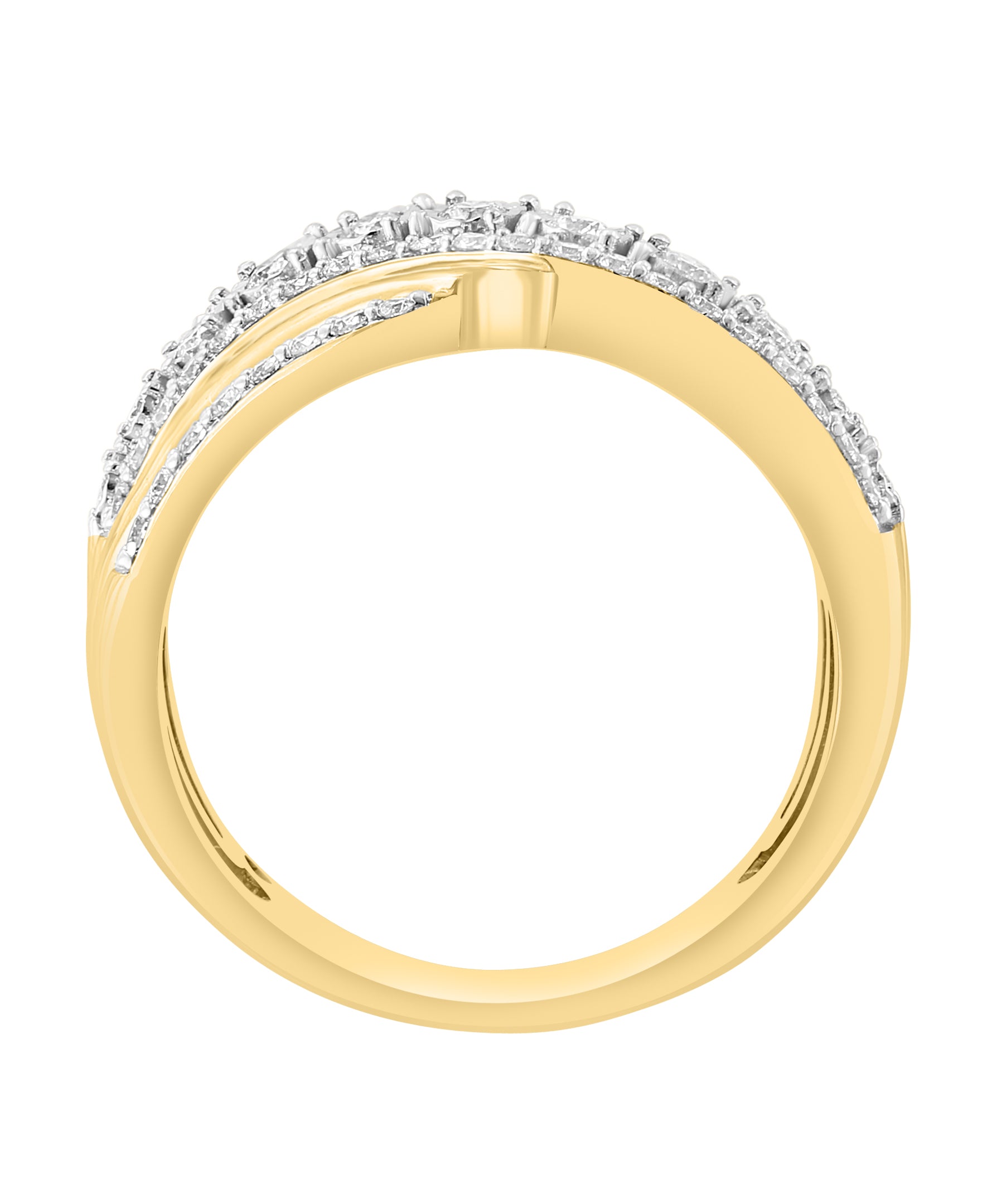 Effy 14K Two-Tone Gold Diamond Swirl Ring - Size 7