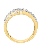 Effy 14K Two-Tone Gold Diamond Swirl Ring - Size 7