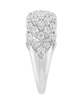 Effy 14K White Gold Diamond Cluster Ring Band