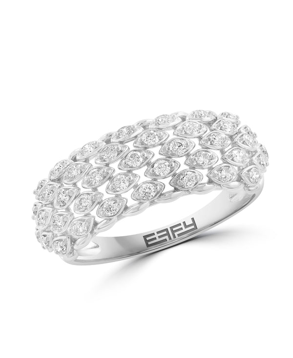 Effy 14K White Gold Diamond Cluster Ring Band