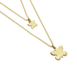 UNOde50 18k Gold Double Butterfly Pendant Necklace