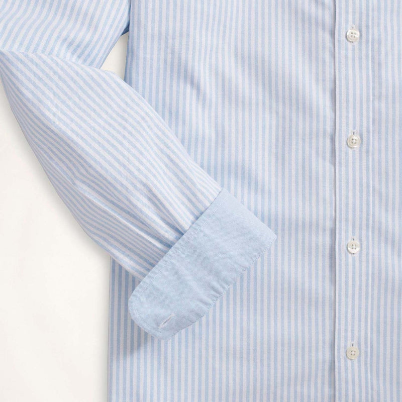Brooks Brothers Mens Sport Fit Non-Iron Oxford Stripe Long Sleeve Shirt