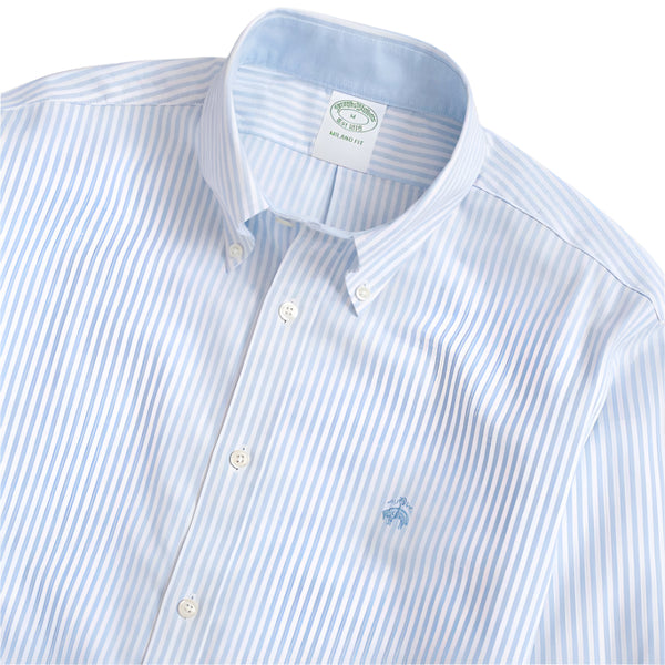 Brooks Brothers Mens Sport Fit Non-Iron Oxford Stripe Long Sleeve Shirt