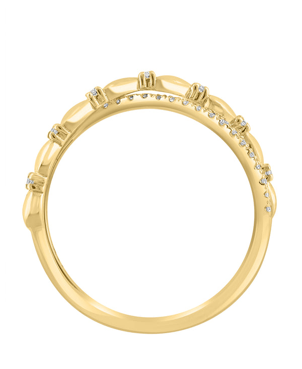 Effy 14K Yellow Gold Diamond Crossover Ring - Size 7