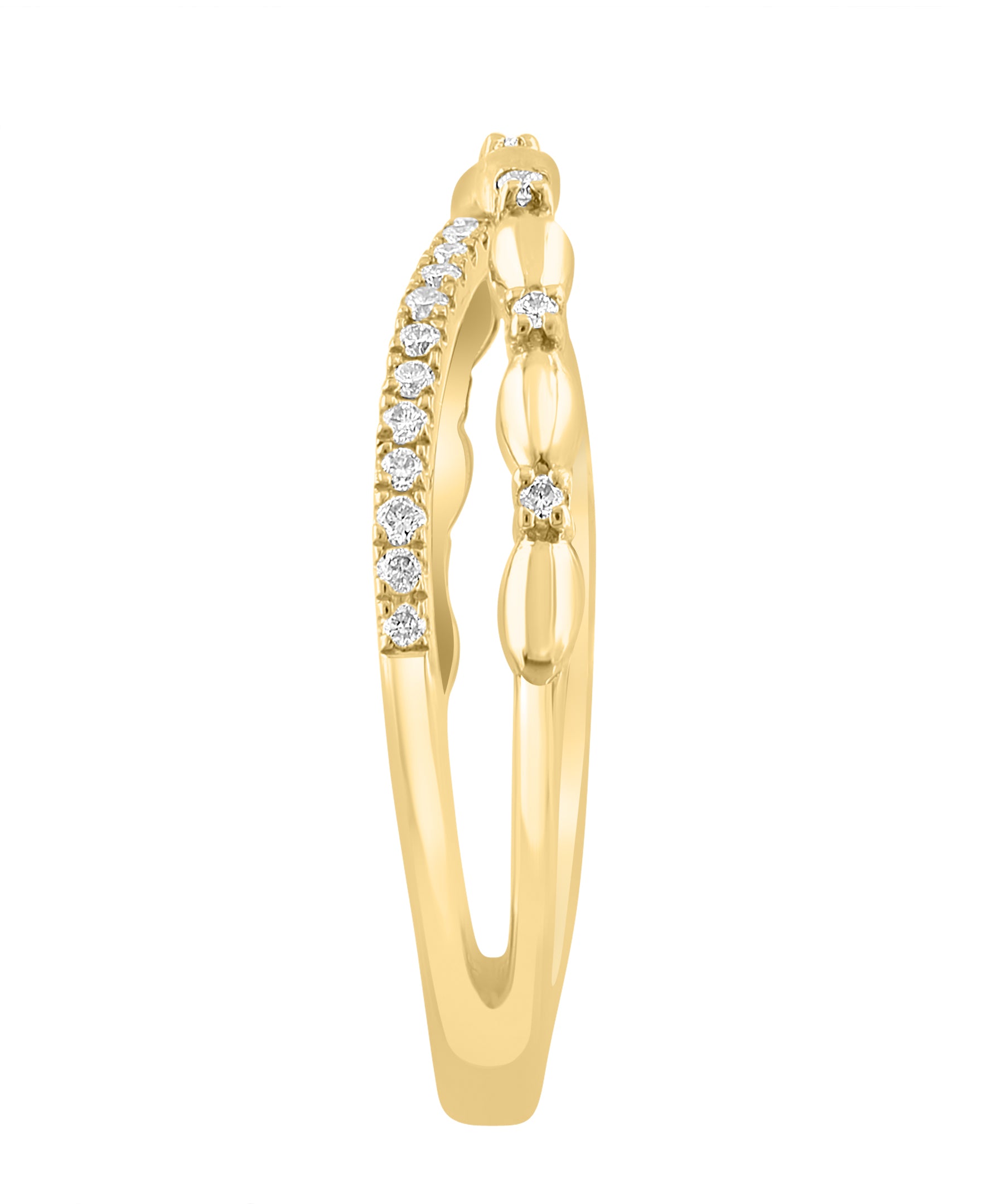 Effy 14K Yellow Gold Diamond Crossover Ring - Size 7