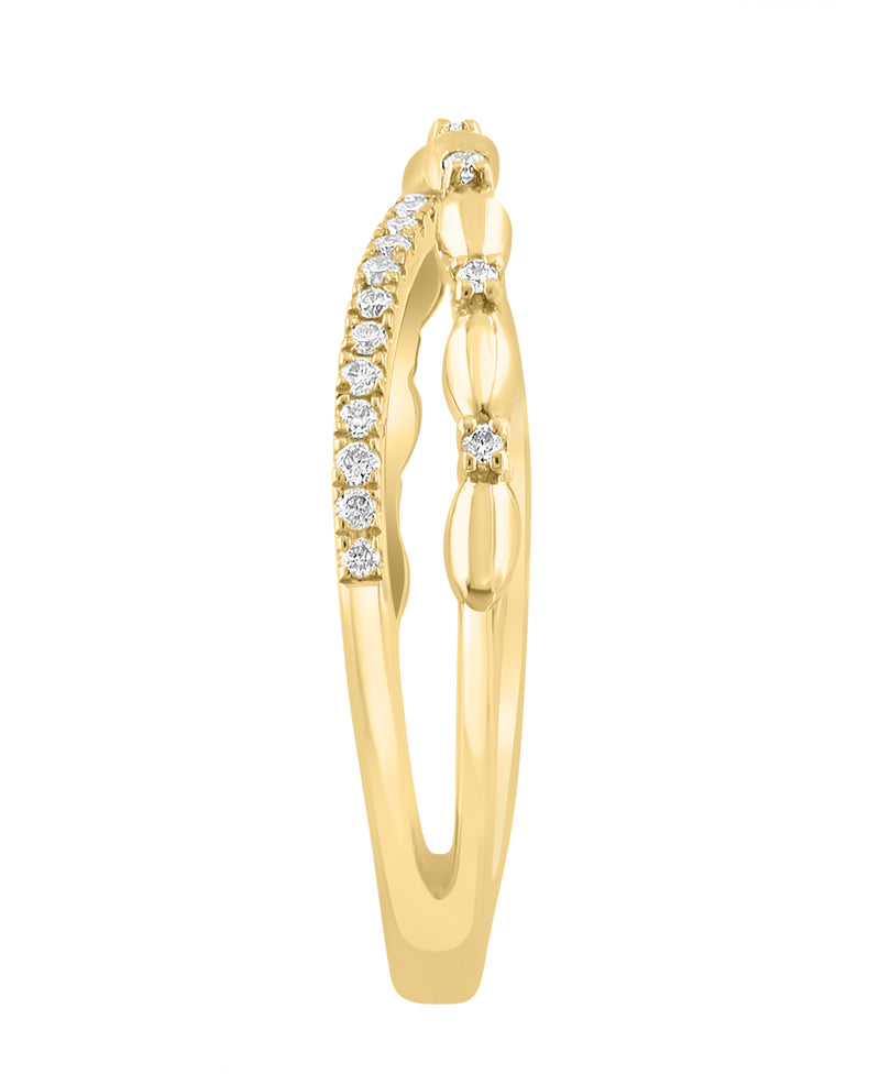 Effy 14K Yellow Gold Diamond Crossover Ring - Size 7