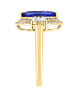 Effy 14K Yellow Gold Tanzanite & Diamond Halo Ring - Size 7