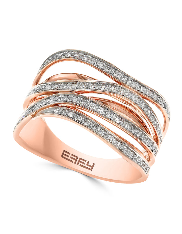 Effy 14K Rose Gold Diamond Multi-Layer Ring