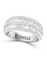 EFFY 14K White Gold Diamond Ring - Size 7