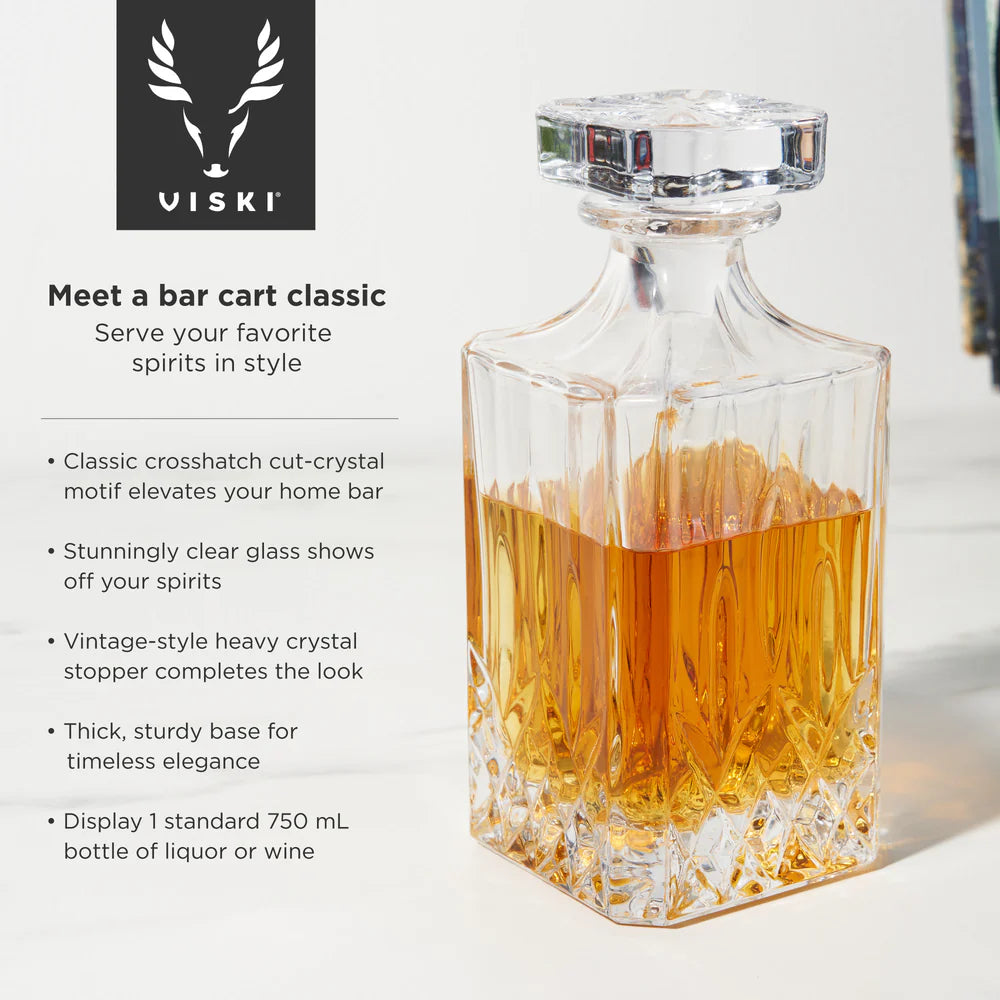 Viski Admiral Liquor Decanter & Tumbler Set - 3