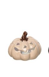 C&F Home Orange White & Black LED Pumpkin Figurine