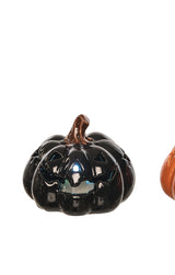 C&F Home Orange White & Black LED Pumpkin Figurine